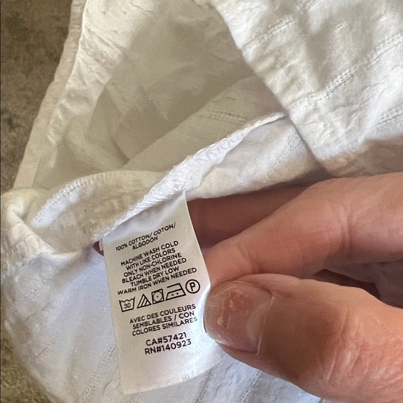 LOFT Cream Blouse with Tie Neck - Picture 6 of 7